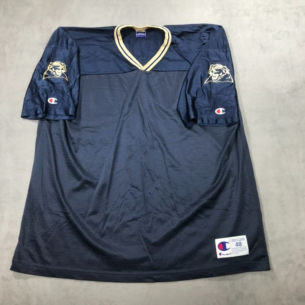 Vintage Pittsburgh Panthers Football Jersey Men's XL Champion Blue Blank 90s